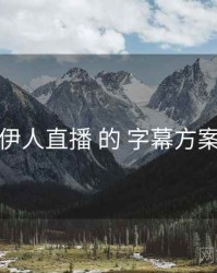 关于 伊人直播 的 字幕方案 研究