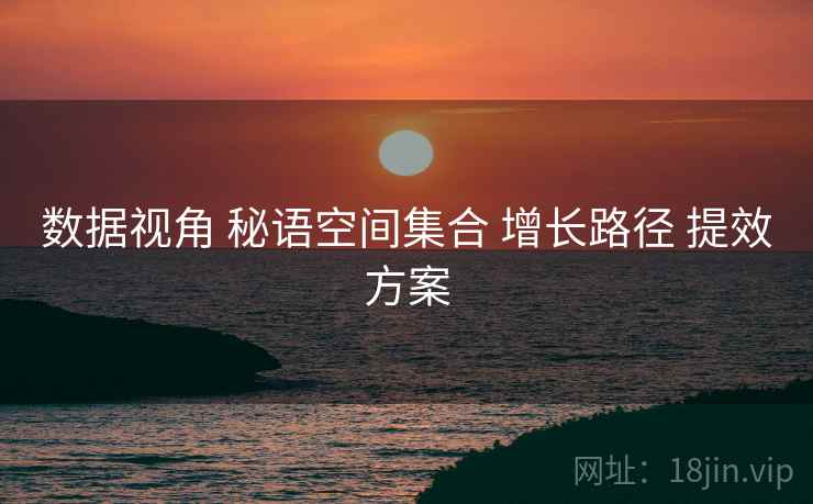 数据视角 秘语空间集合 增长路径 提效方案