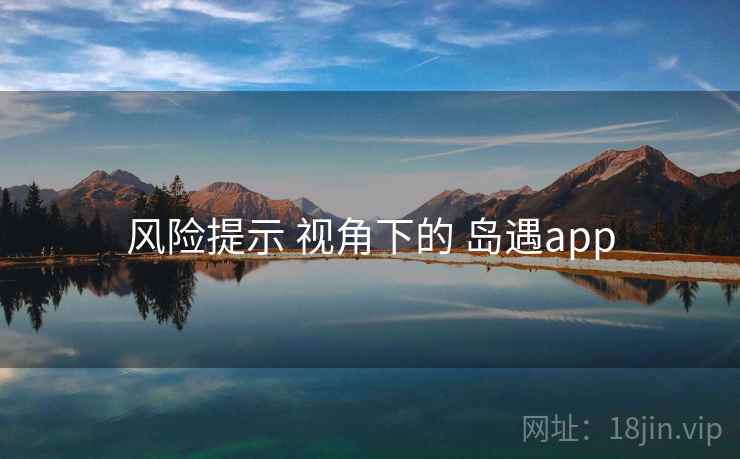 风险提示 视角下的 岛遇app