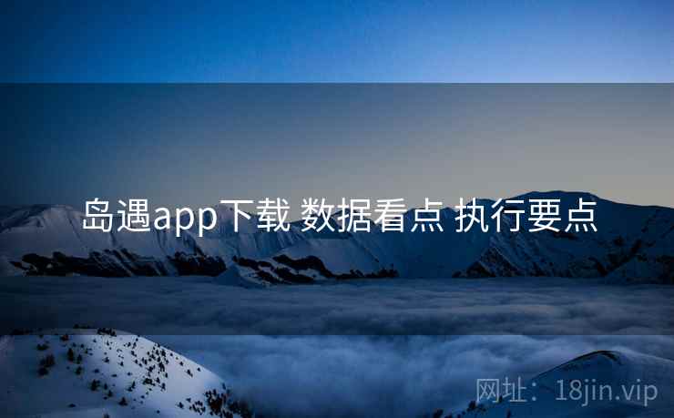 岛遇app下载 数据看点 执行要点