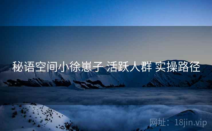 秘语空间小徐崽子 活跃人群 实操路径