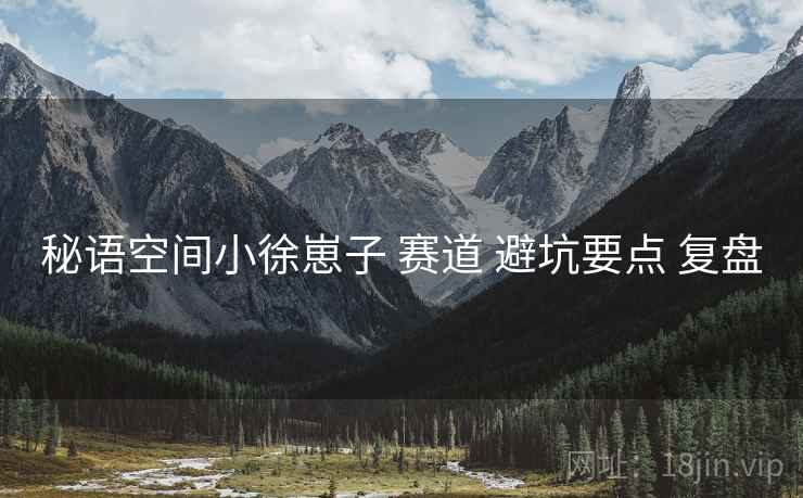 秘语空间小徐崽子 赛道 避坑要点 复盘