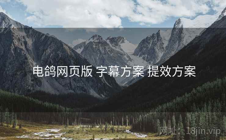 电鸽网页版 字幕方案 提效方案