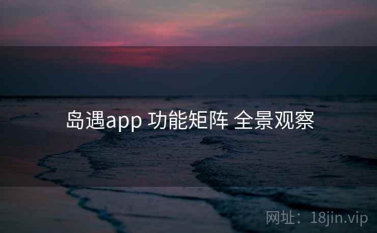 岛遇app 功能矩阵 全景观察